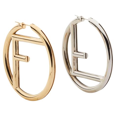 stud fendi earrings|fendi baguette hoop earrings.